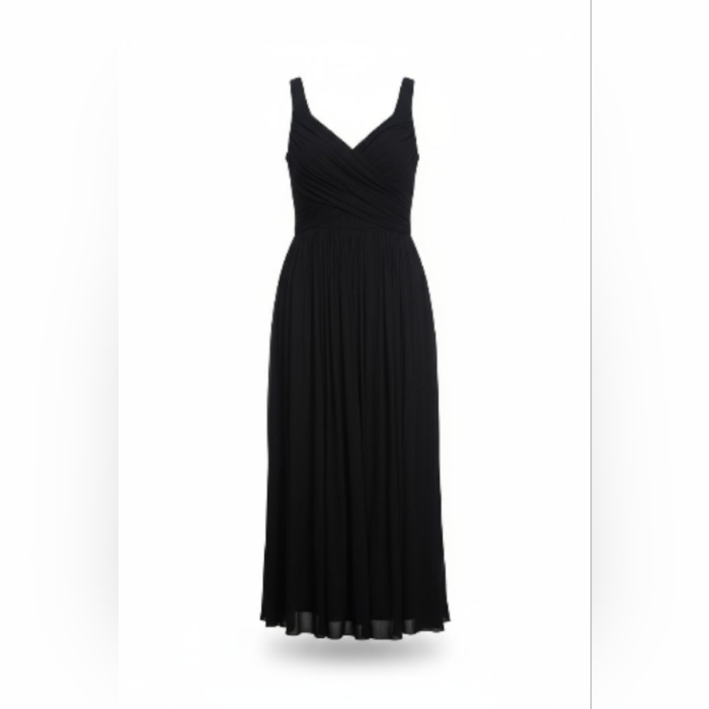J Crew Black Silk Chiffon Bridesmaid Dress Size 10 - Picture 2 of 8